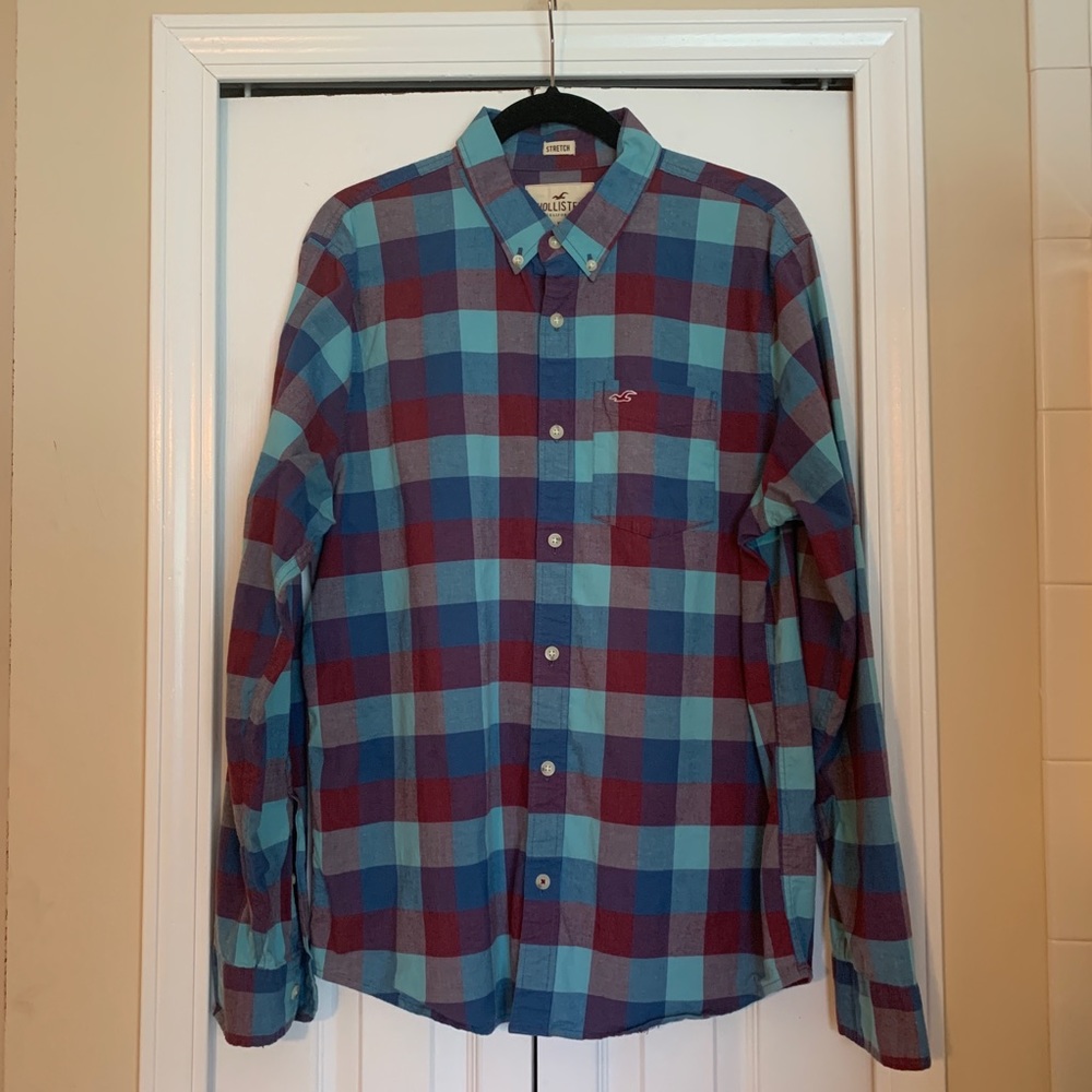 Hollister long sleeves polo shirt- XL